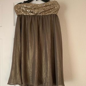 Olive colored sequin dress